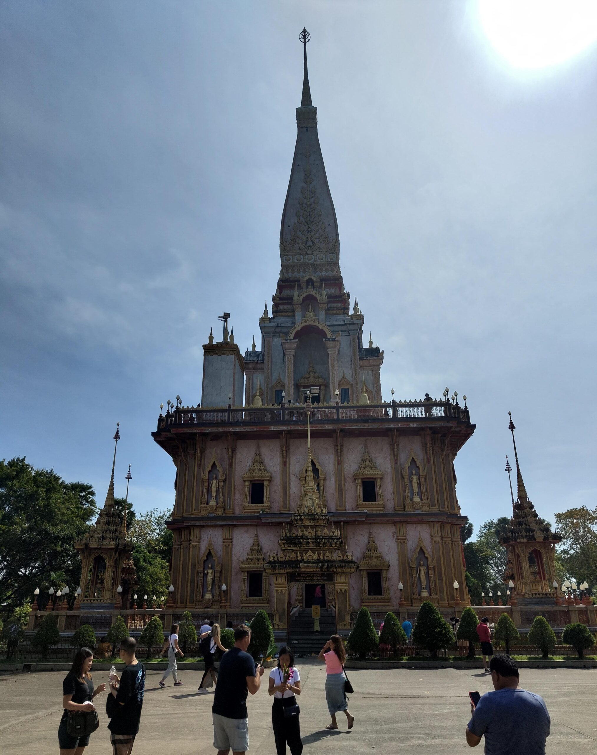 The main chedi of Wat Chalong towering over the courtyard, Phuket